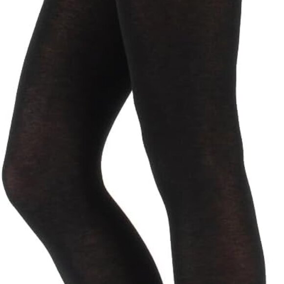 Thick Black Warm Tights with Thermal fleece lining reinforced foot Pantyhose s M - Picture 3 of 4